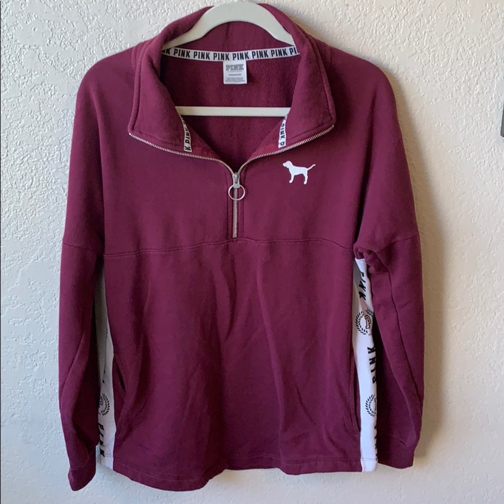 PINK Victoria’s Secret 1/4 zip crewneck sweater